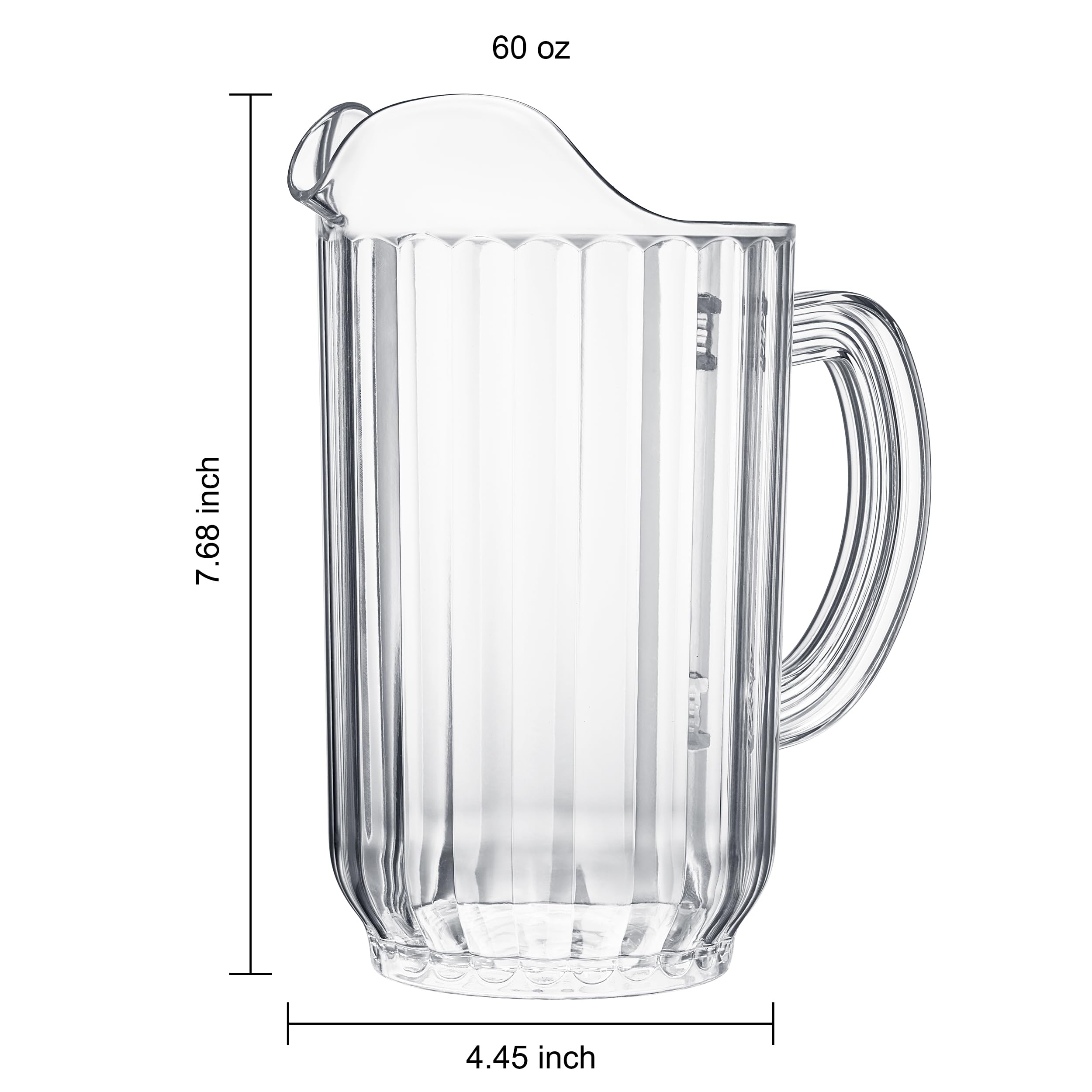Bier- und Getränkekrug aus Acryl (1,700 ml), Set mit 2 Kunststoffwasser-, IPA-, Sangria-, Limonade-, Margarita-, Saft-, Eisteekrügen, klare Tritan-Glaswaren, Lookalike, spülmaschinenfest, BPA-frei