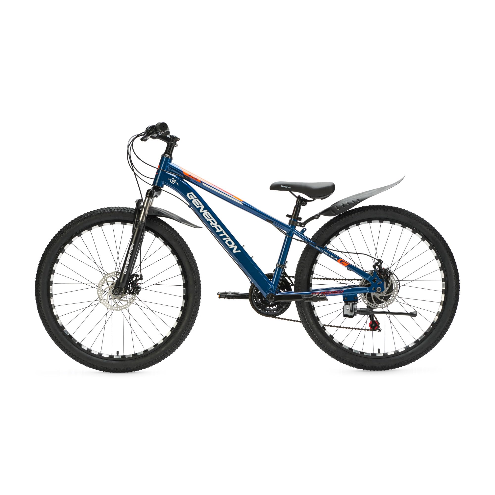 Generation M-760 Mountainbike 26 Zoll - Kinderfahrrad mit Schutzblechen - Scheibenbremsen - 21 Gänge - Blau