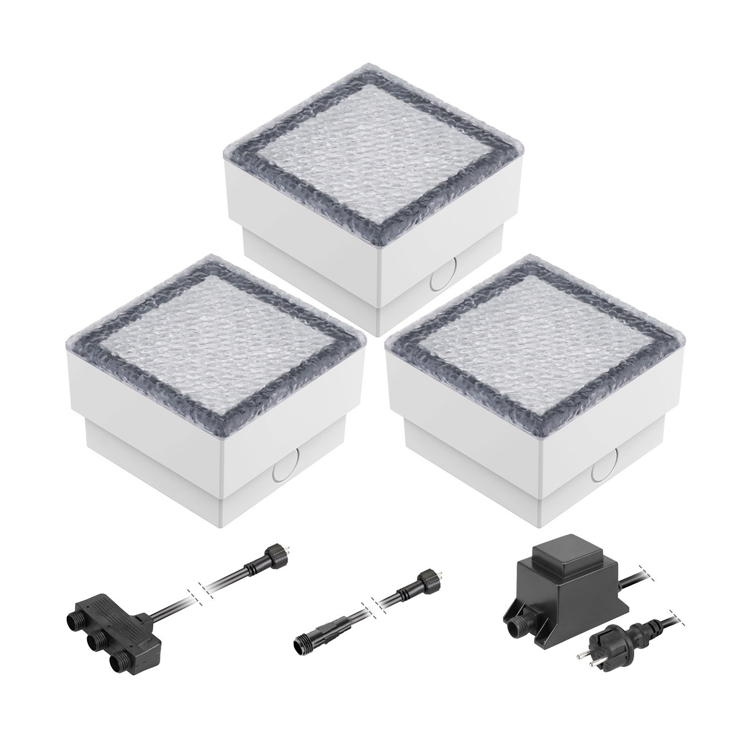 LED straatsteen grondinbouwlamp CUS voor buiten, IP67, hoekig, 20 x 10cm, 2.9 W, 228lm, koel wit LED straatsteen grondinbouwlamp CUS voor buiten, IP67, hoekig, 20 x 10cm, 2.9 W, 228lm, koel wit