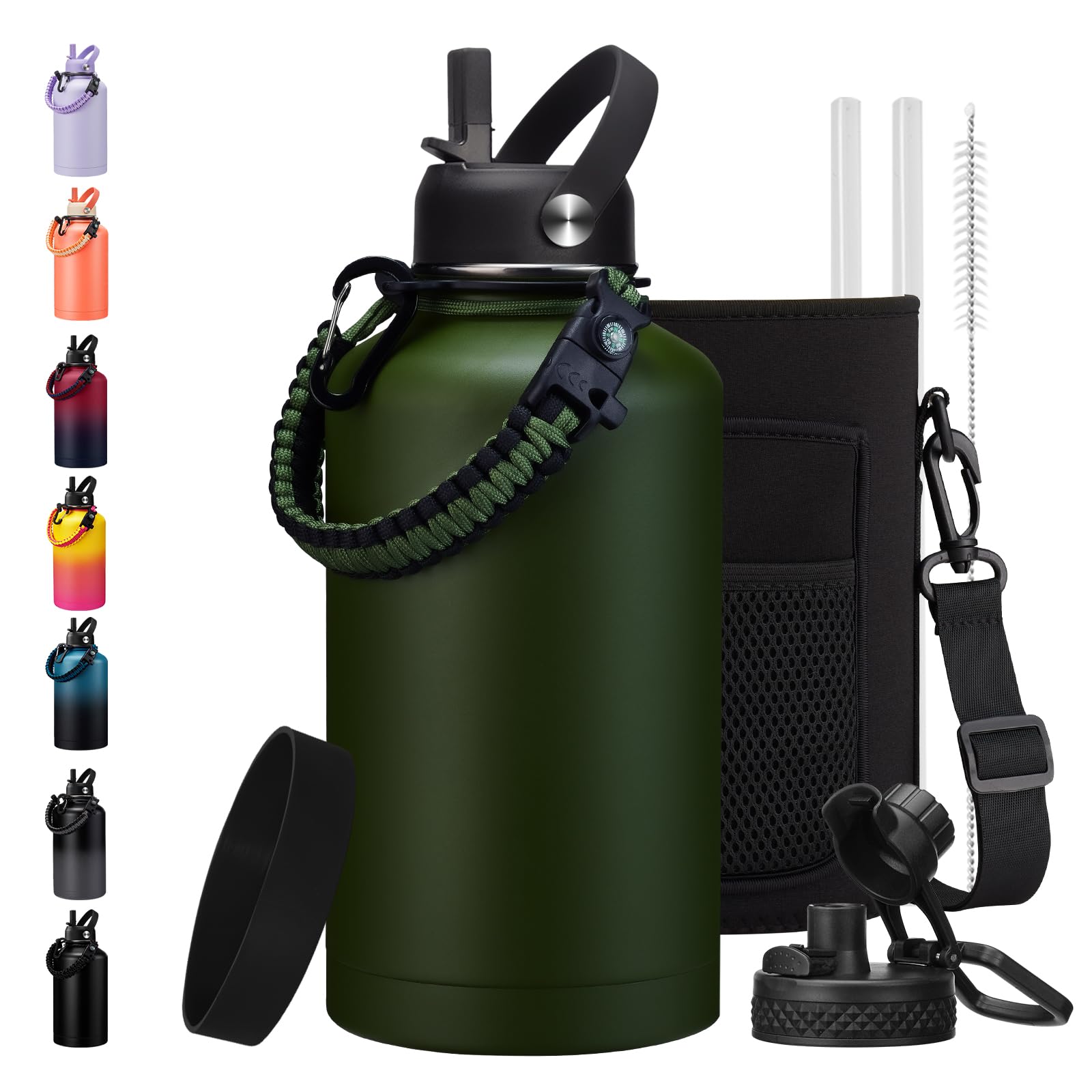 Amazon.com: 64 oz Canteen Water Bottle with Strap Tactical Half