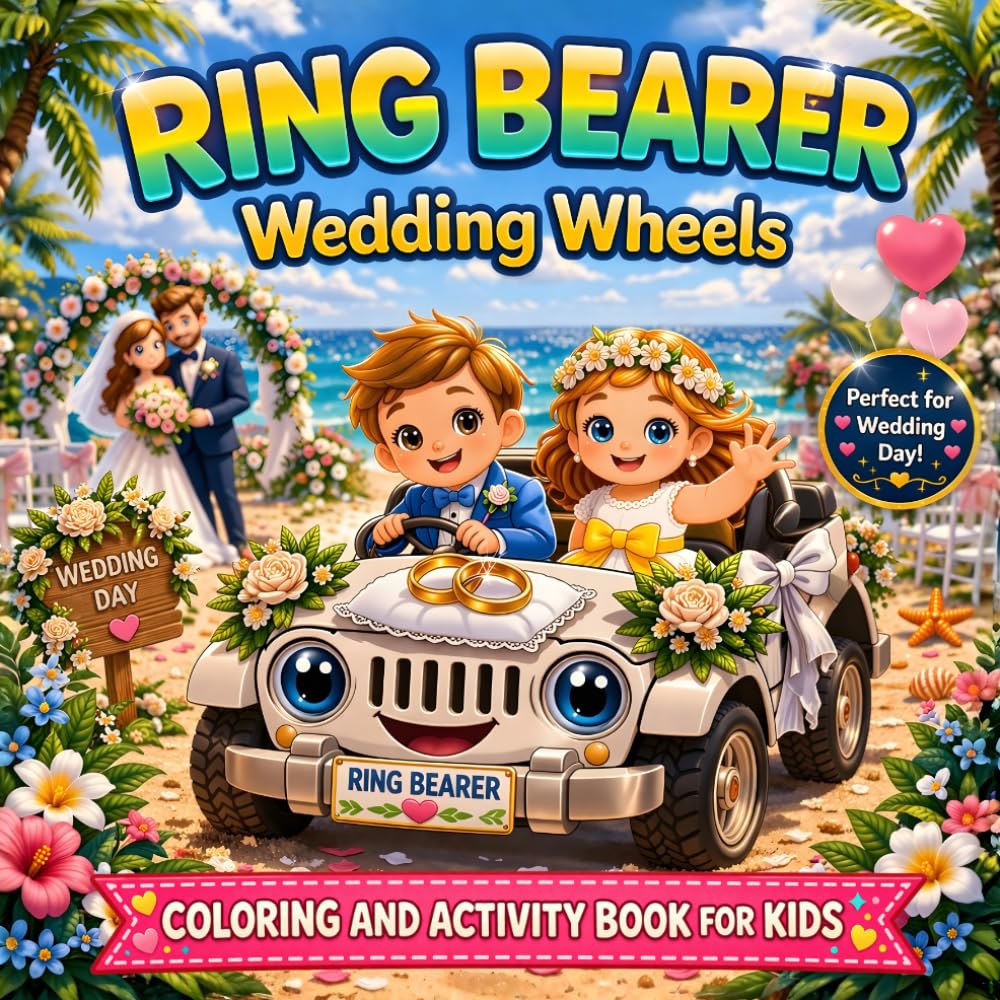 Wedding Wheels: A Ring Bearer Coloring & Activity Book for Kids on the Big Day