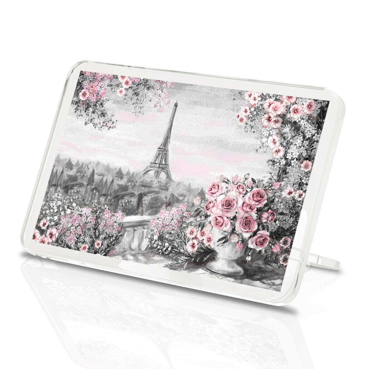 Destination Vinyl Magnets Multicolor 1 X Fridge Magnet -Pretty Eiffel Tower Classic Fridge Magnet - Paris France Pink Flower Gift #14816