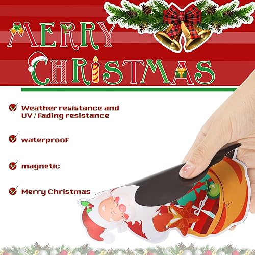 Miniatura 10 de 25 calcomanías de Navidad para puerta de garaje, imanes de Navidad, calcomanías de refrigerador resistentes a la intemperie, imanes de garaje,