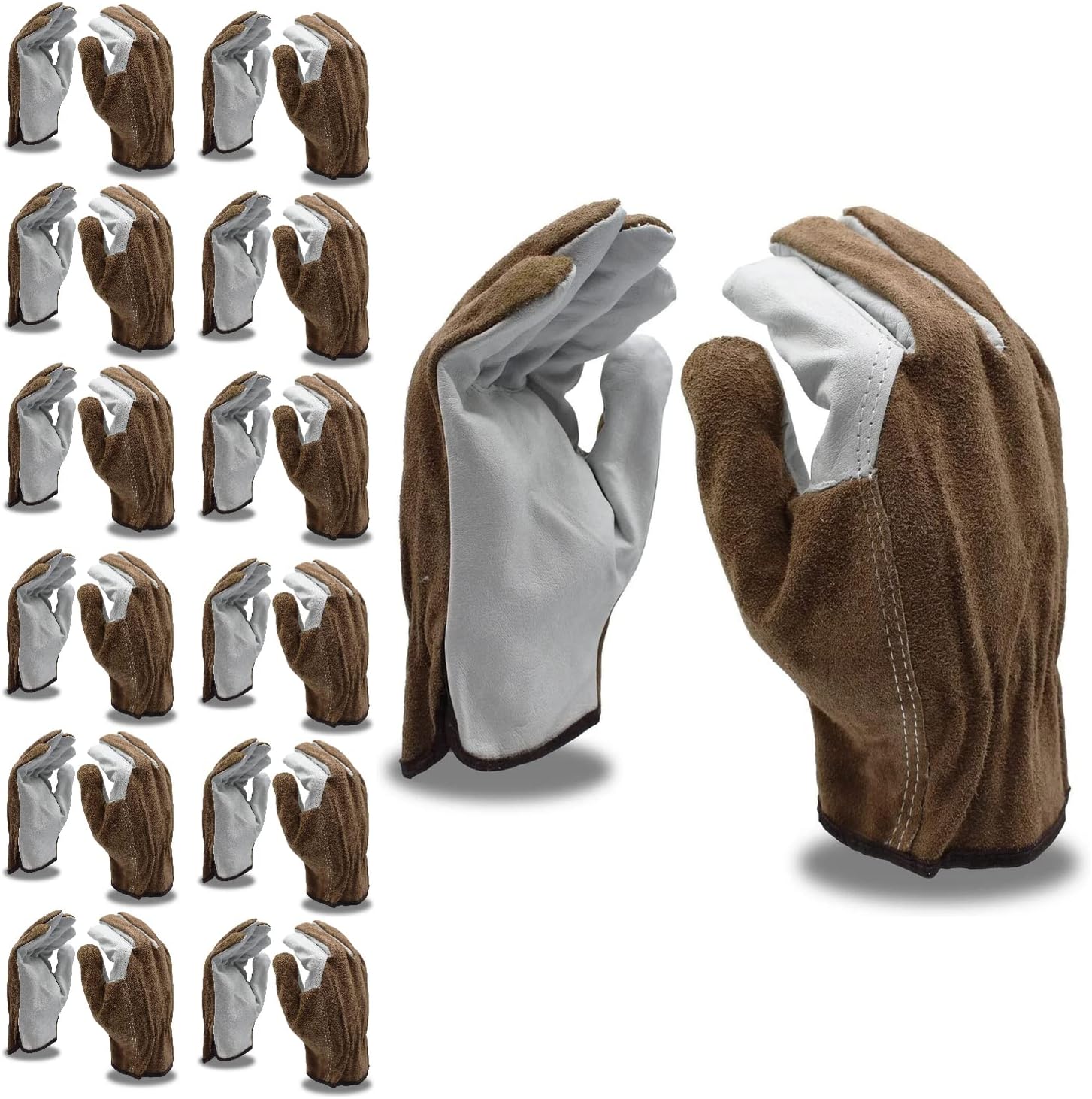 Cordova 8239XL Grain Driver Gloves, Split Brown Back, Unlined, Keystone Thumb, X-Large, 12-Pack