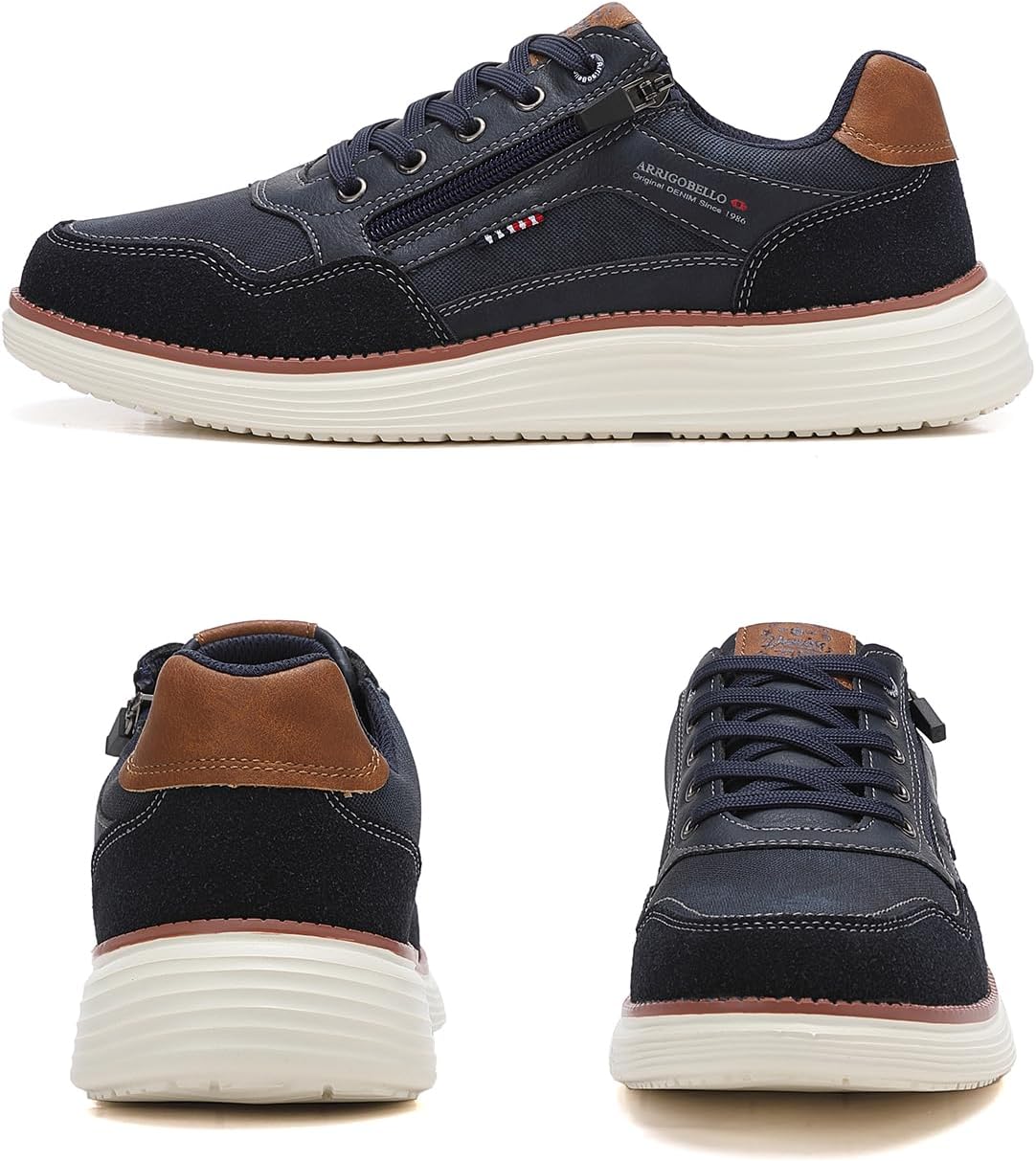 ARRIGO BELLO Mens Shoes Casual for Men Fashion Sneakers with Zipper Lightweight Walking Trainer Size 8-12US - Image 3