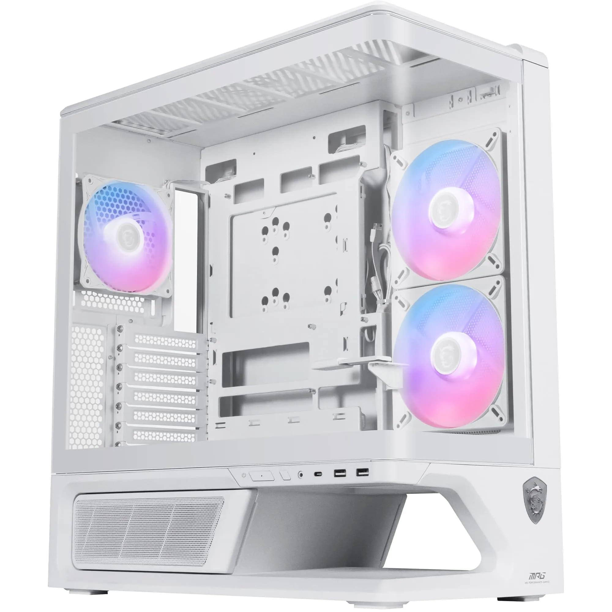 MPG VIXTA 300R PZ W Case PC | Mid-tower Gaming PC Case - Design base flottante - 2 ventole da 140 mm preinstallate e 1 ventola da 120 mm.