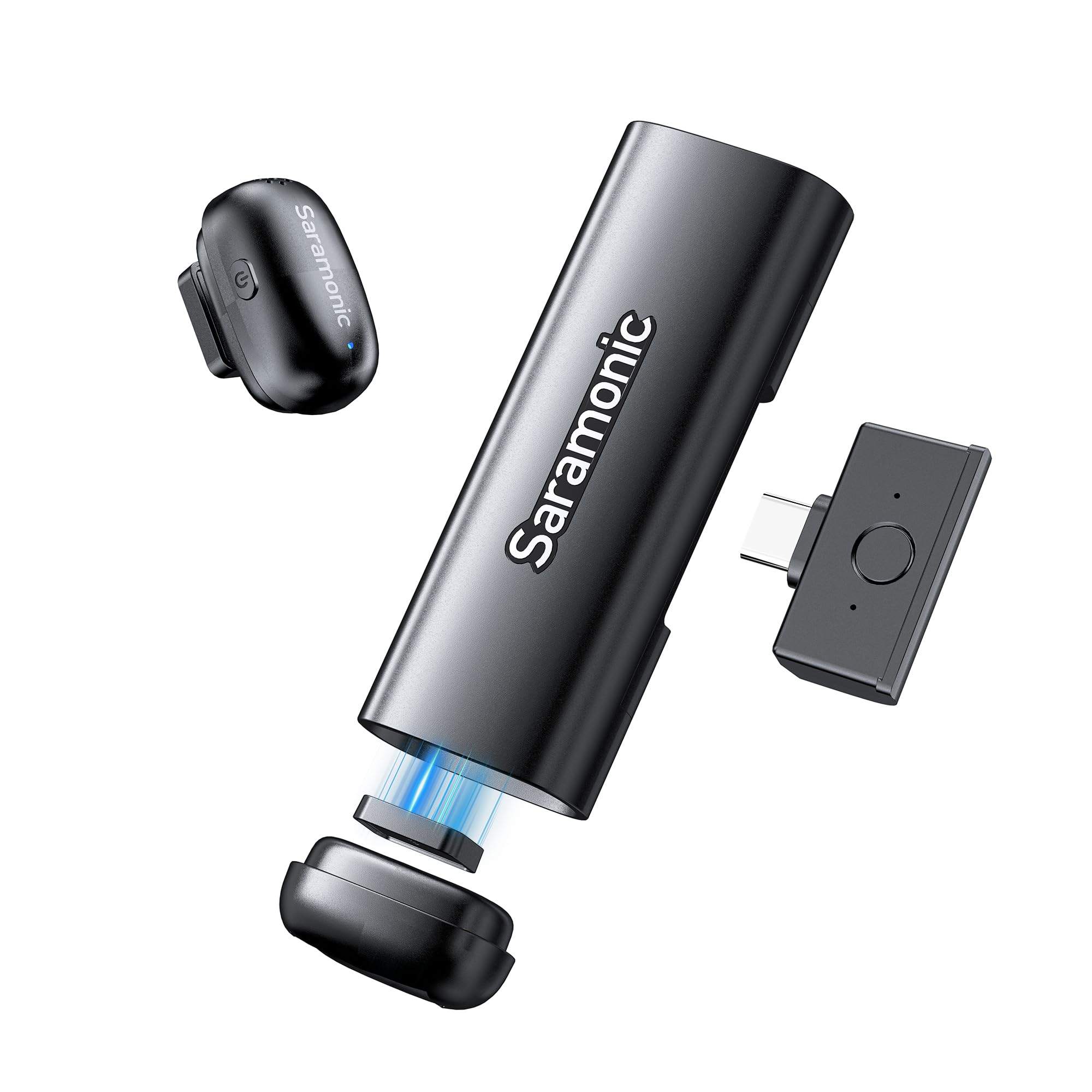 Saramonic Air SE Mikrofon Handy, 48kHz/24Bit, USB-C Mini Mikrofon für iPhone 15/16/17, Android, Kabelloses Lavalier-Mikrofon, Ansteckmikrofon für Vlogging, Streaming, YouTube, Interview