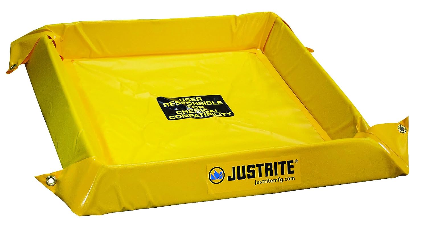 Justrite 28400 Maintanence Spill Berm, 2' Width x 2' Length x 4" Height