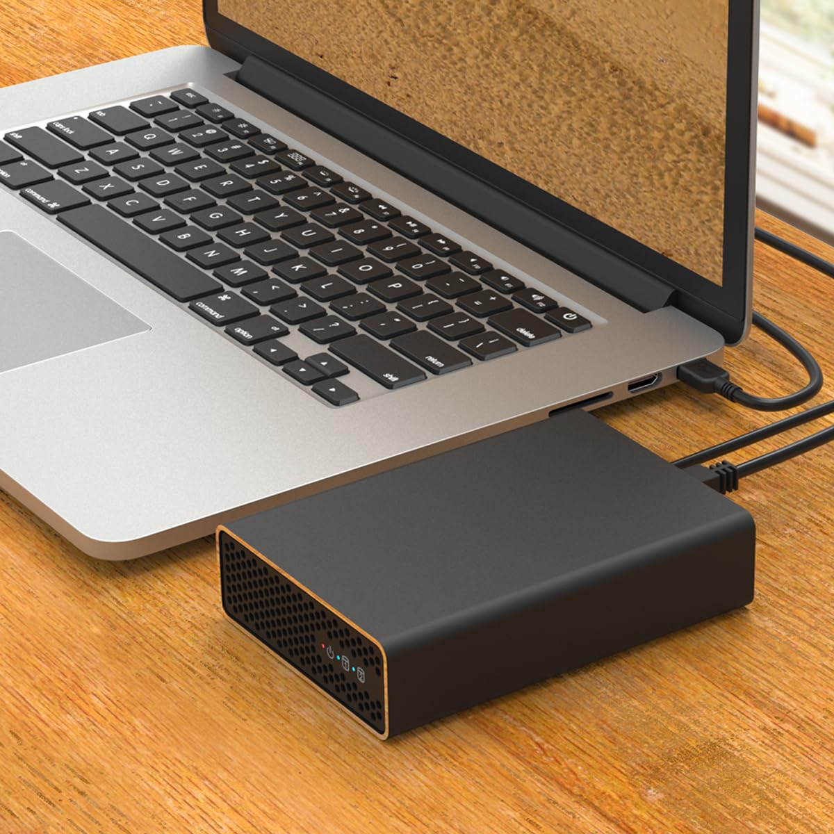 Enclosure RAID a 2 alloggiamenti RAID in alluminio per 2 SSD SATA da 2,5", USB 3.2 Gen2 (10 Gbit/s), alloggiamento in alluminio, RAID 0, RAID1, singolo, grande, 2 cavi USB-A, USB-C