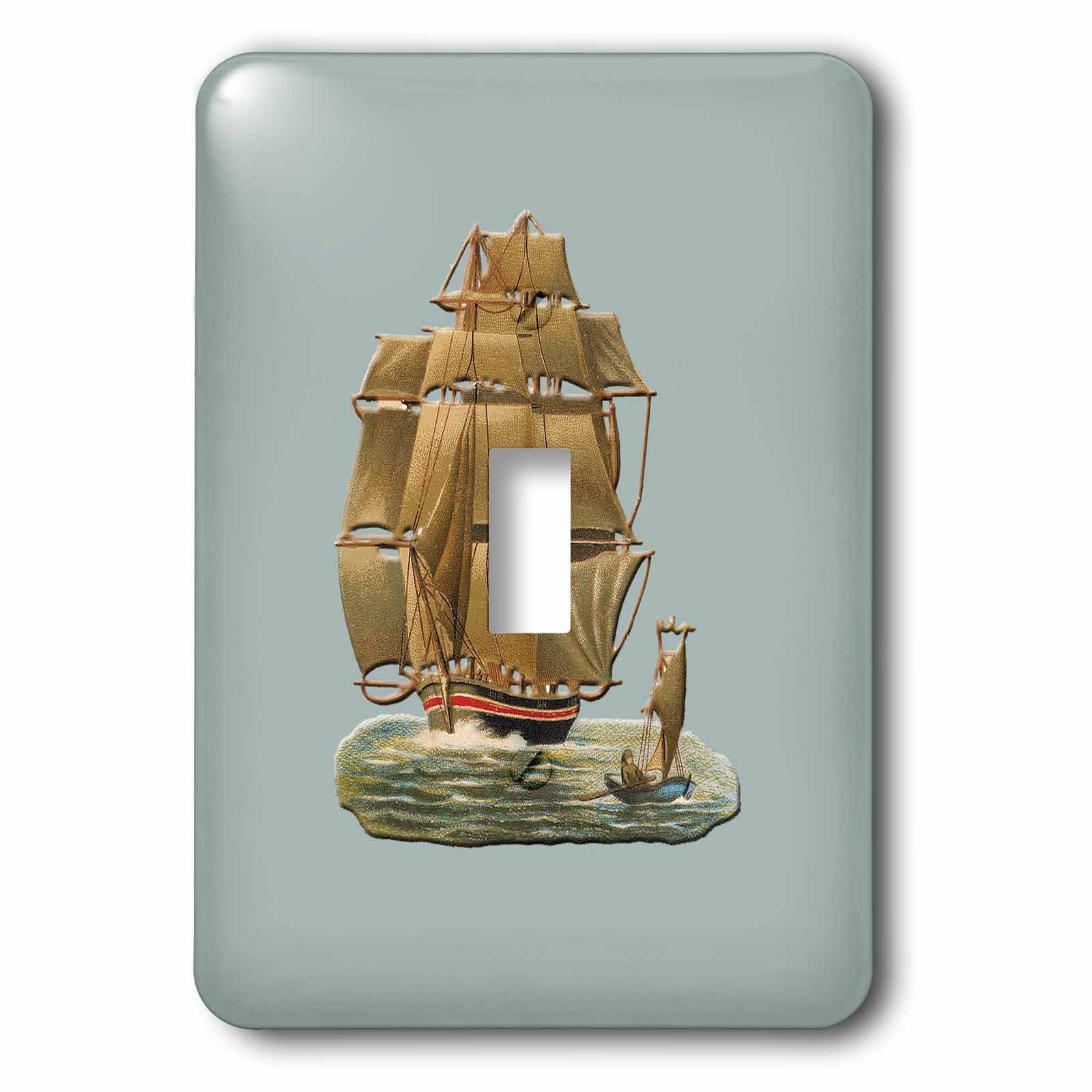 Interrupteur à bascule simple voilier motif marin multicolore 3dRose lsp_170825_1