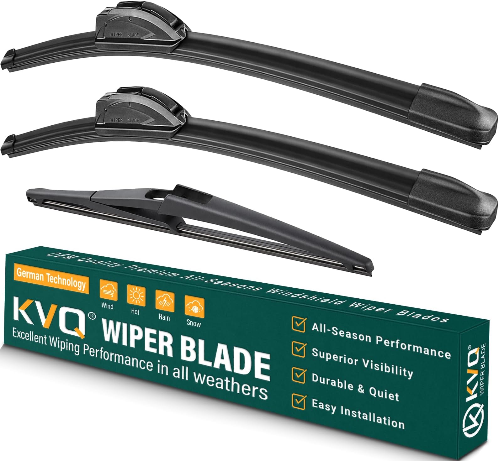 Windshield Wiper Blades Replacement for Nissan Kicks 2018 2019 2020 2021 2022 2023,Original Equipment Replacement Front Rear Wiper Blade Set - 26" 16" 12" (Set of 3)