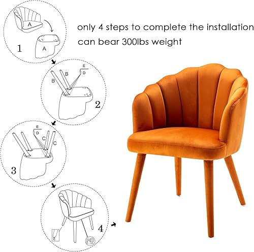 Miniatura 6 de chairus Juego de 2 sillas de comedor de terciopelo, modernas tapizadas de mediados de siglo, cómodos sillones decorativos para dormitorio, cocina,
