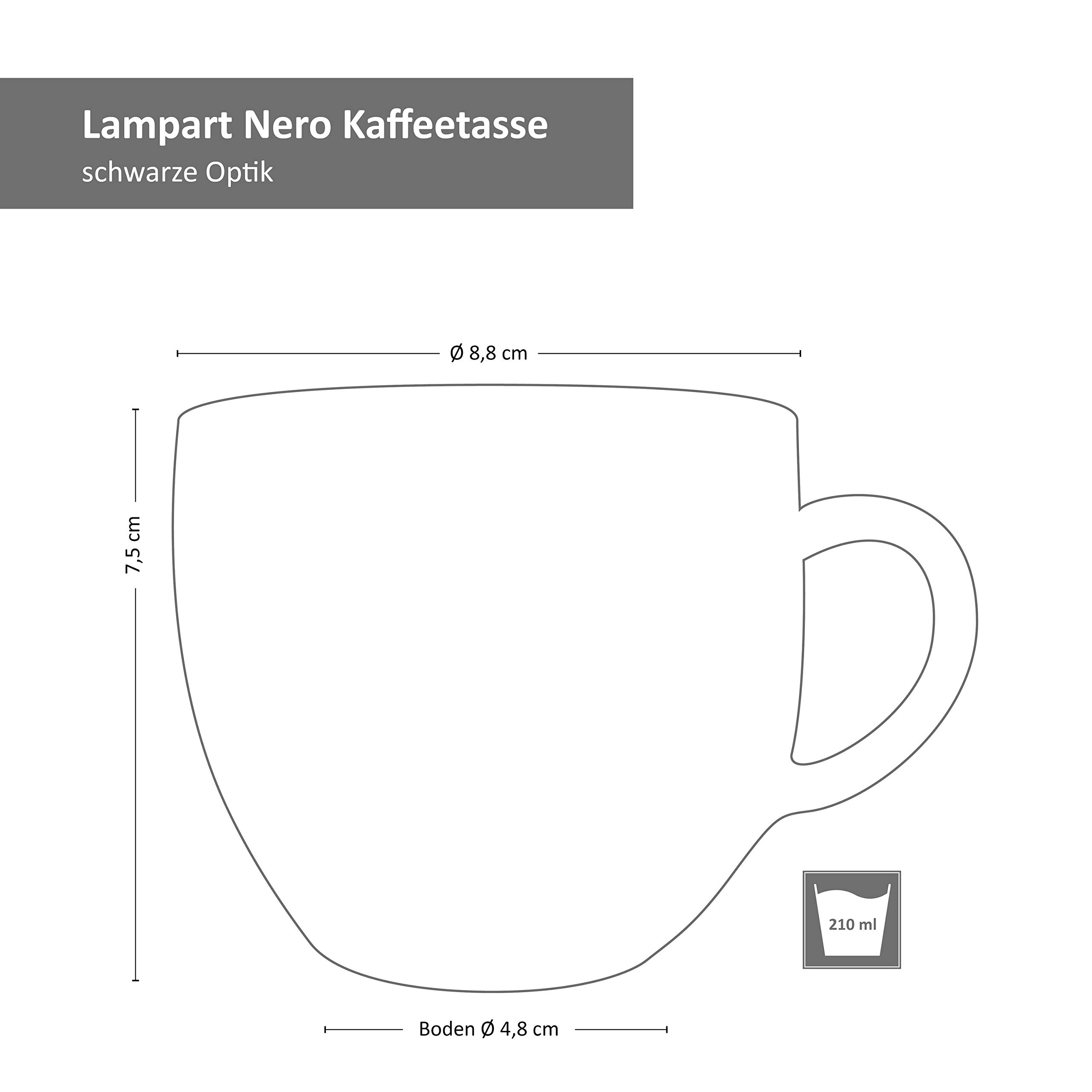 MamboCat 18-teiliges Kaffee-Service Lampart Nero I modernes Steingut-Geschirr-Set für 6 Personen - im modernen Ethno-Stil I Tassen Unterteller Kuchenteller I Kaffeeservice 6 Personen Schwarz matt
