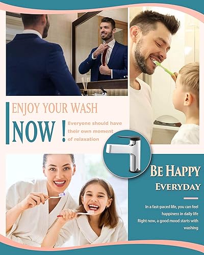 Miniatura 7 de Grifos de baño de una sola manija, grifo de lavabo de baño cromado negro mate de 1 o 3 agujeros con drenaje desplegable de metal, grifo moderno de