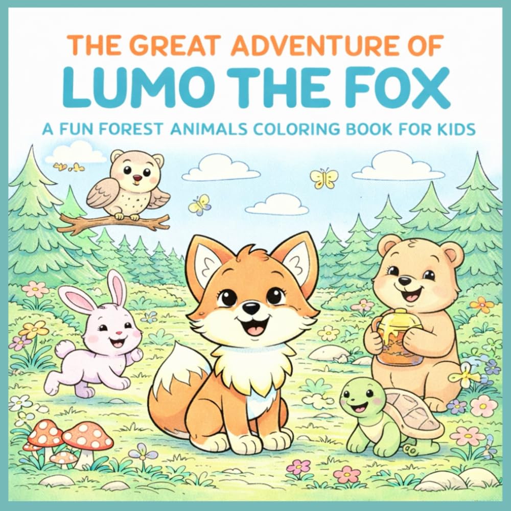 The Great Adventure of Lumo the Fox: A Fun Forest Animals Coloring Book for Kids 4-8