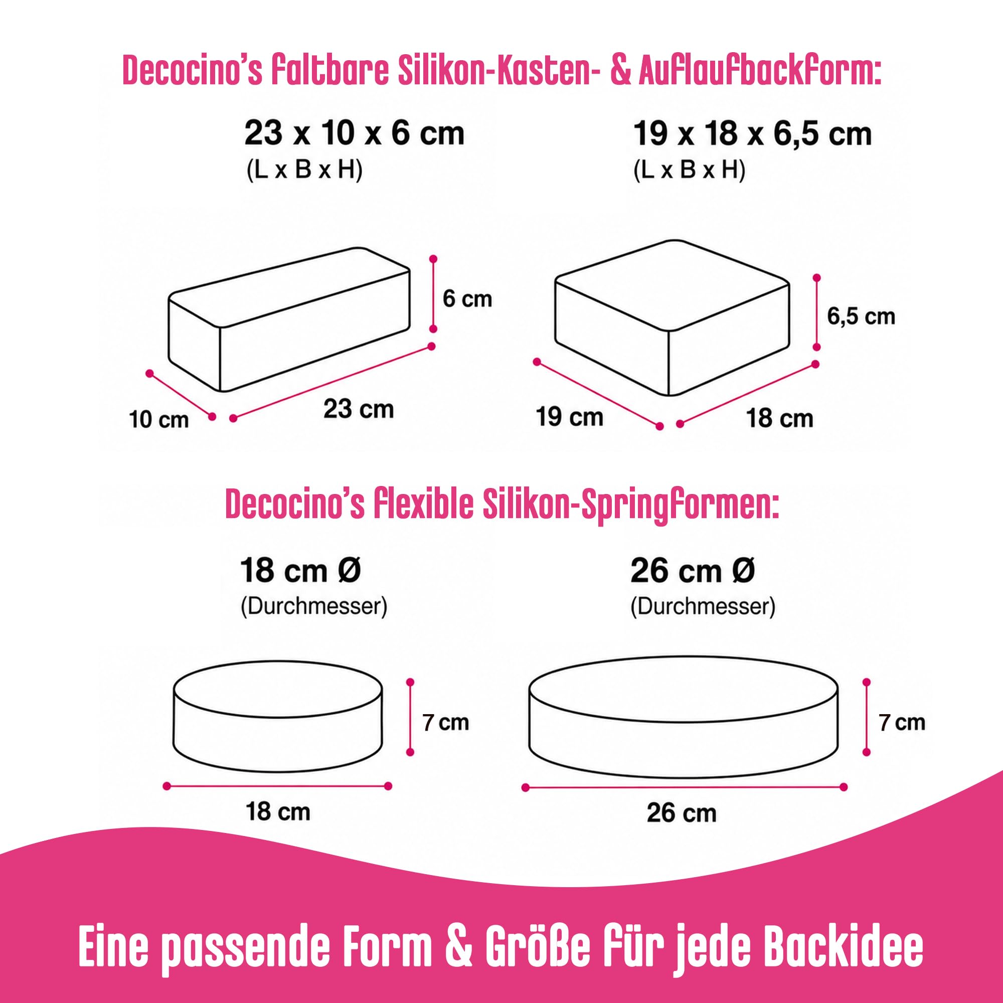 DECOCINO Tortownica Ø 18 cm – z porcelanowym dnem – wysokiej jakości forma do pieczenia z powłoką zapobiegającą przywieraniu, do pieczenia ciast, tortów i wielu innych – nadaje się do mycia w zmywarce