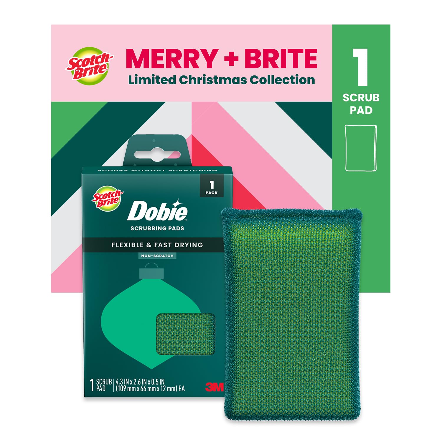Scotch-Brite Cleaning-sponges, Polyester, Green, 1 Pack
