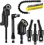 Professionnel 4-in-1 Adaptateur à angle droit, 105 Extension de la prise de mesure avec 1/4, 3/8, 1/2-Inch Bit de qualité impact, Acier noir au vanadium Chrome, 360° Shank à hexagone rotatif