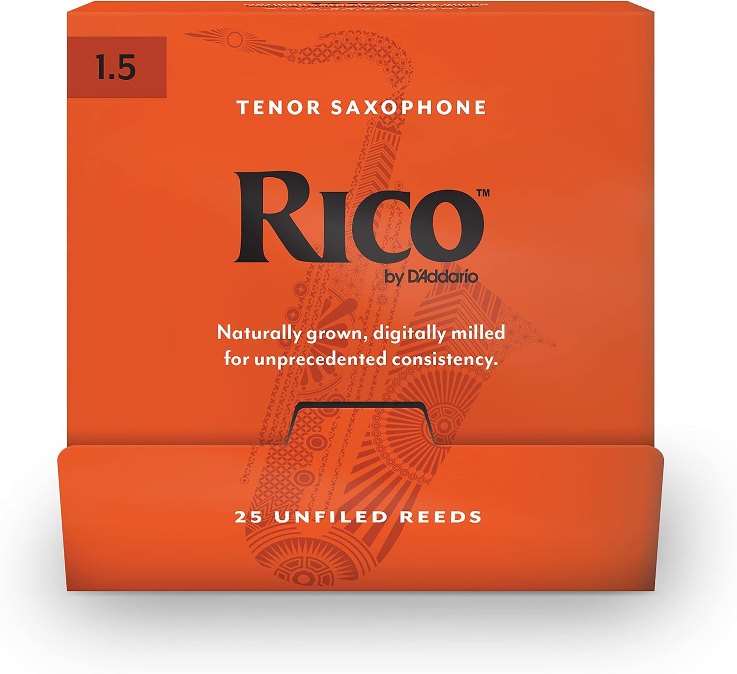 D'Addario Rico Tenor Saxophone Reeds, Strength 1.5, Individually Sealed, Pack of 25