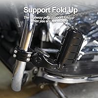 Vista 4 de Estriberas cortas en ángulo para autopista, reposapiés para Touring Street Glide Road Glide Road King Electra Glide con protector de motor de 1.25