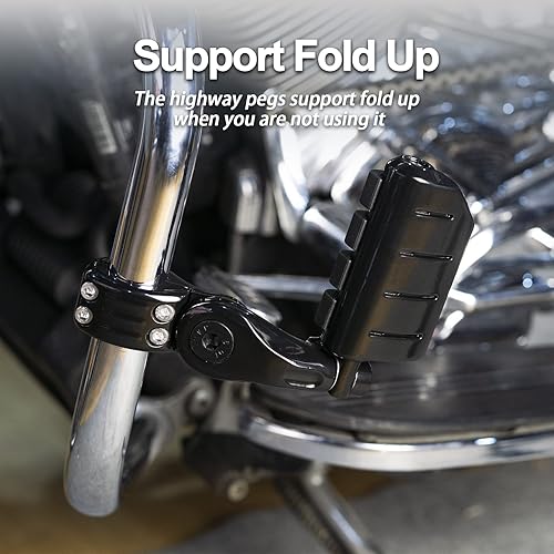 Miniatura 4 de Estriberas cortas en ángulo para autopista, reposapiés para Touring Street Glide Road Glide Road King Electra Glide con protector de motor de 1.25