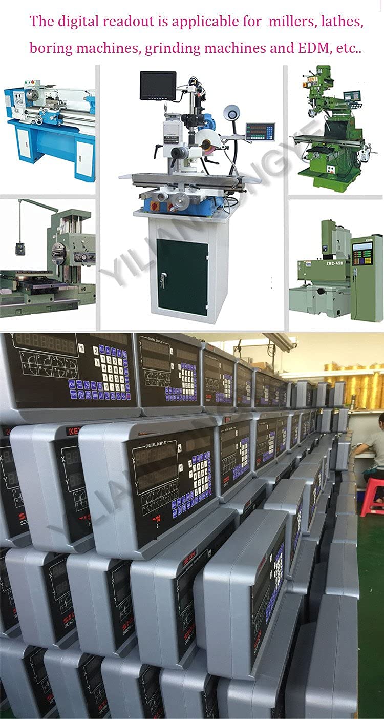 3 Axis Digital Readout DRO Display 5.9"+11.8"+15.7" Linear Glass Scale for Milling Lathe Linear Encoder with Accessories 150mm+300mm+400mm