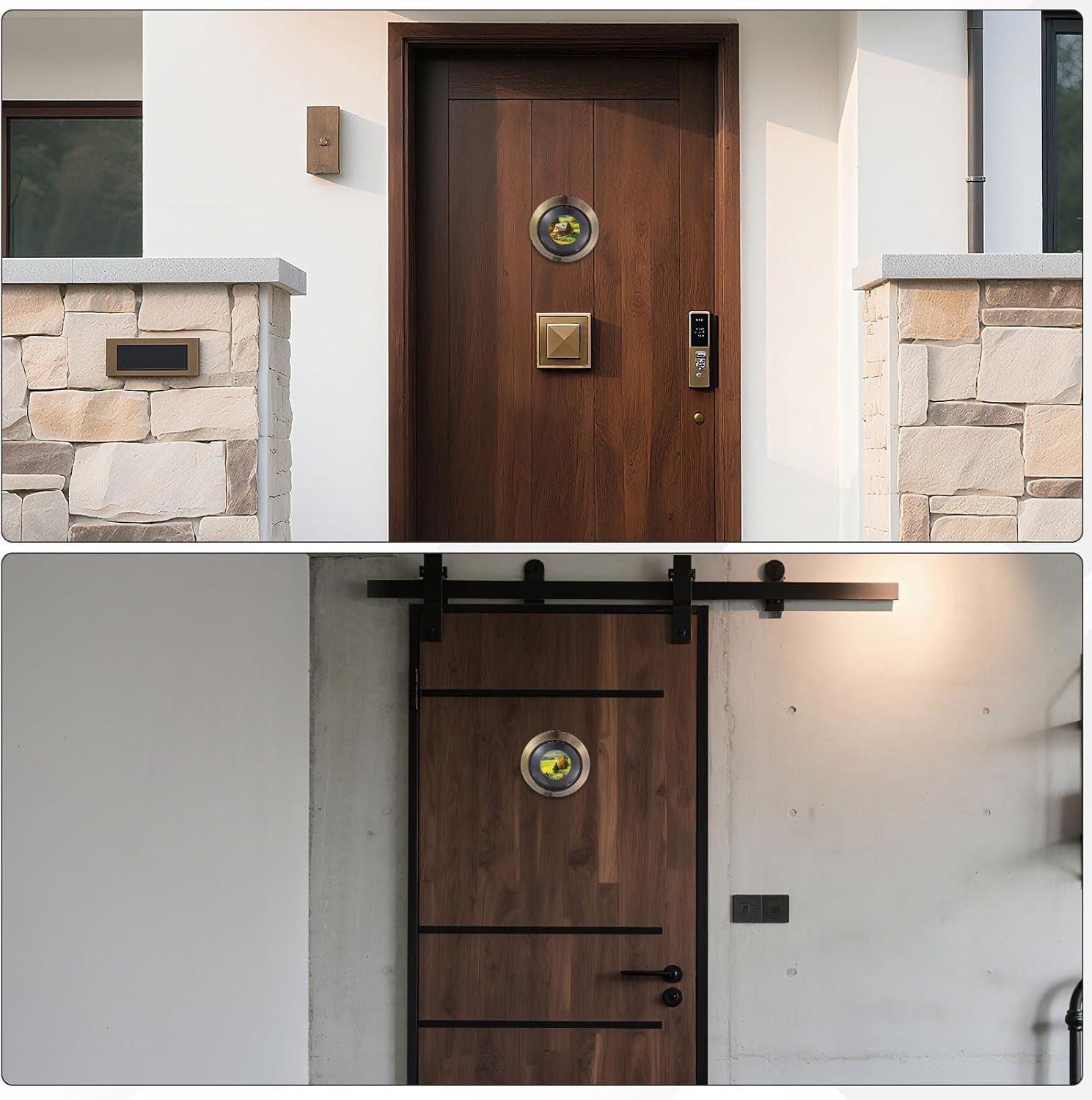 PATIKIL 35 mm Door Viewer Peephole, Zinc Alloy 200-Degree Privacy Door Viewer with Heavy Duty Rotating Privacy Cover Fits for 1-13/16" to 3" for Home Office Hotel, Bronze