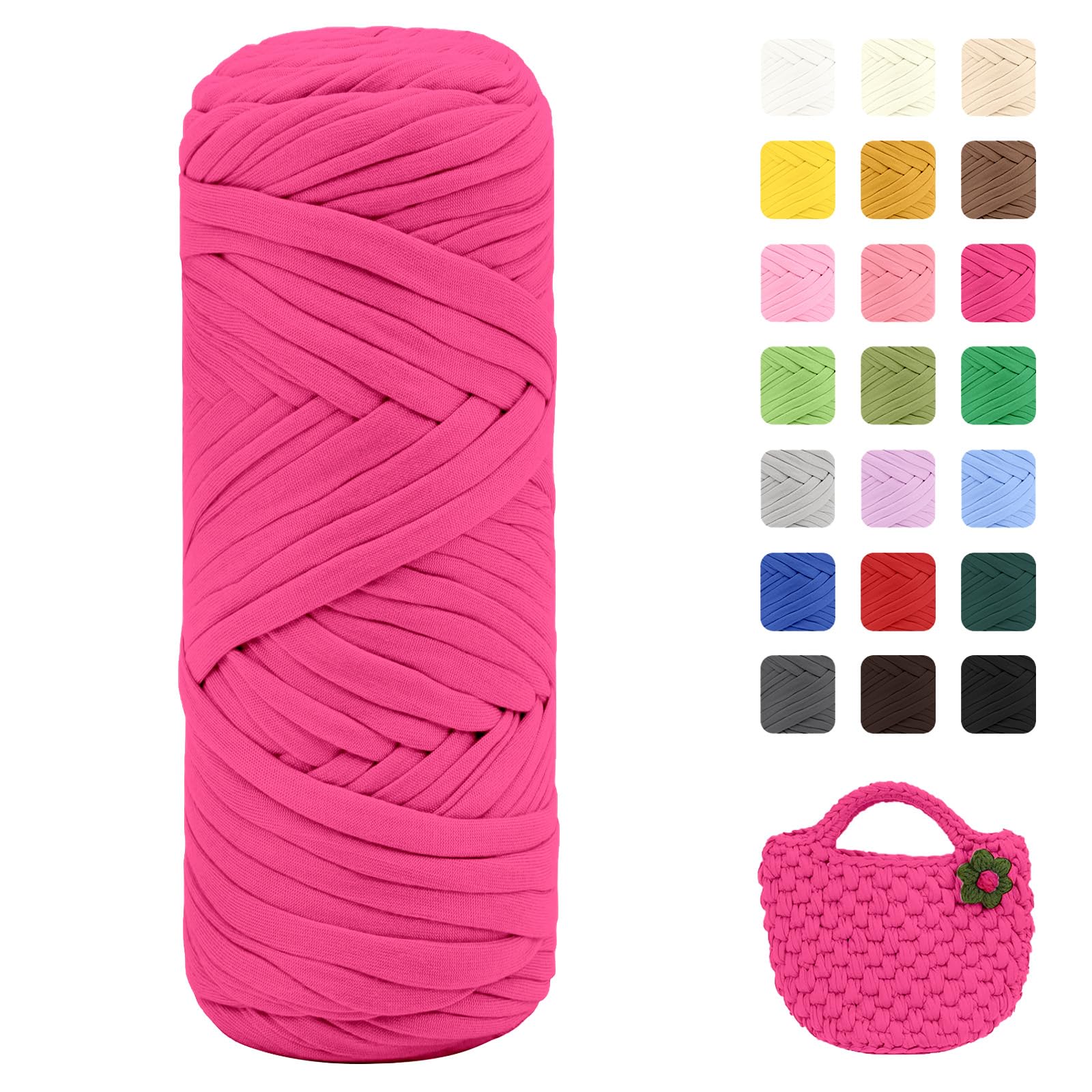 Maxee 400g T-Shirt Garn – 2 er Pack (je 200g/75m), Weiches Beilaufgarn zum Häkeln & Stricken – Farbintensiv & pflegeleicht, Ideal für Häkeltaschen/Körbe/Teppiche DIY Projekte, Handarbeiten und Deko