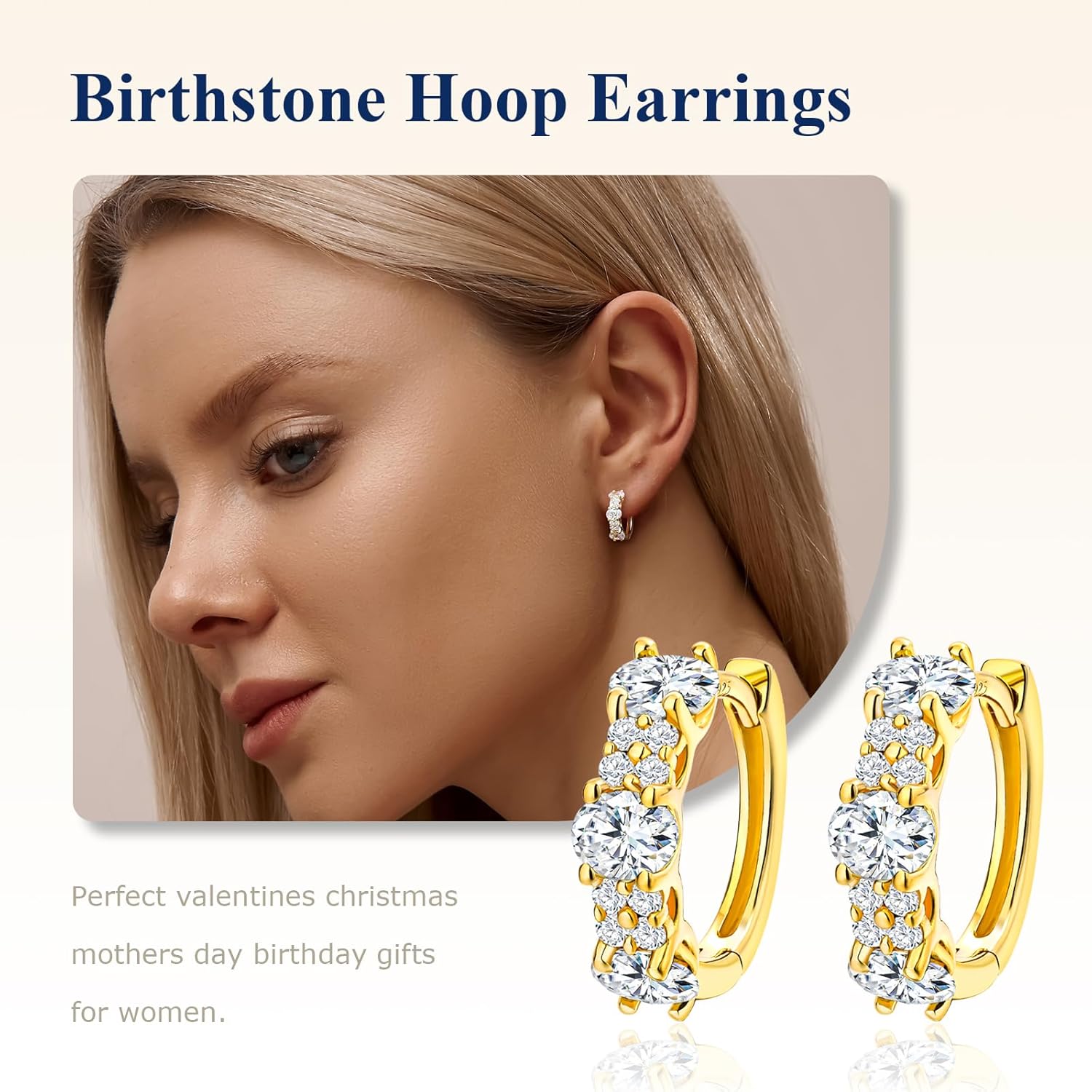 Chunky Gemstone Hoop Earrings 14K Yellow Gold Sterling Silver 14mm Small Huggies Aquamarine/Amethyst/Pink Sapphire/London Blue Topaz/Garnet Hoop Earrings for Women