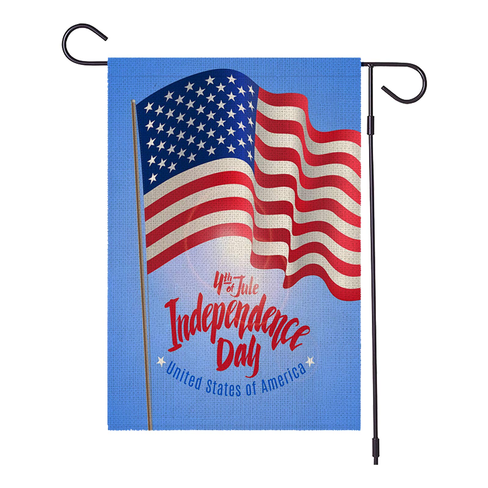 Vanproo Happy July 4th Garden Flag, 12.5 x 18.5 Inch Double Sided United States Stars and Stripes Patriotic Independence Day Garden Flag for Outside Yard Outdoor Memorial Day Decoration