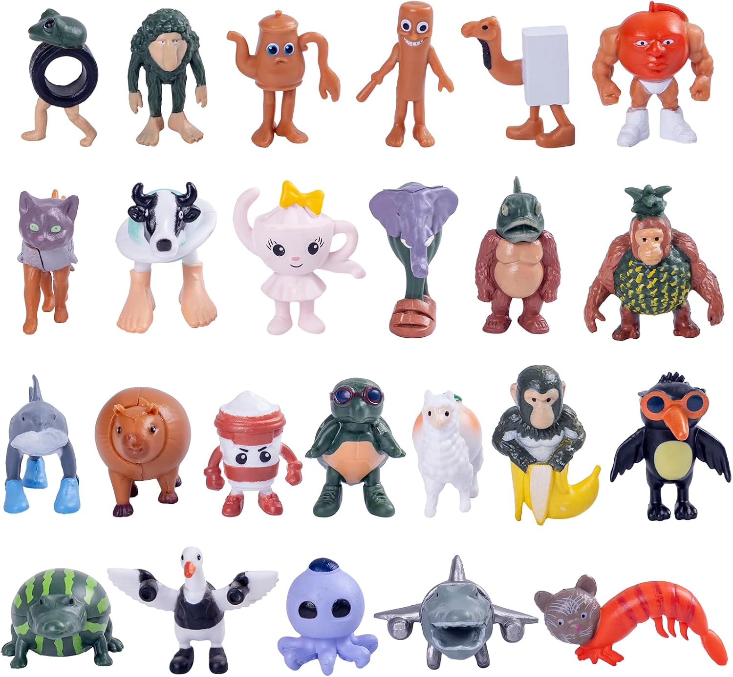24PCS Brainrot Italian Memes Keychain Tung Tung Tung Sahur Keychain Tralalero Tralala Figurine Classroom Gifts Party Favors Boys Girls Easter Basket Stuffers Easter for Toddlers