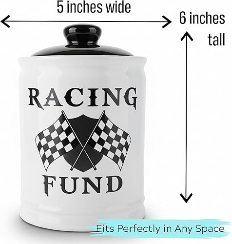 Miniatura 6 de Regalos para hombres, alcancía de fondo de carreras, tarro de cerámica de caramelo de carreras con tapa, regalos únicos para auto, regalos para