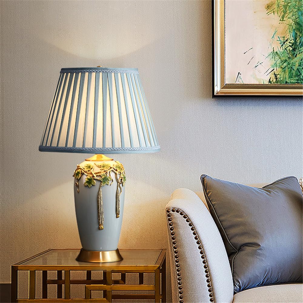 Moderno Lusso Ceramica Lampada da Tavolo a Led Americano Retrò Creatività Soggiorno Camera da Letto Studio Villa Hotel Decorazione Lampada da Scrivania (Stile 19)