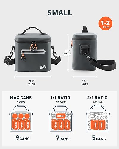 Miniatura 4 de Bolsa térmica de lados suaves, caja de hielo portátil para 71630 latas, impermeable, a prueba de fugas, enfriador aislado para almuerzo, playa,