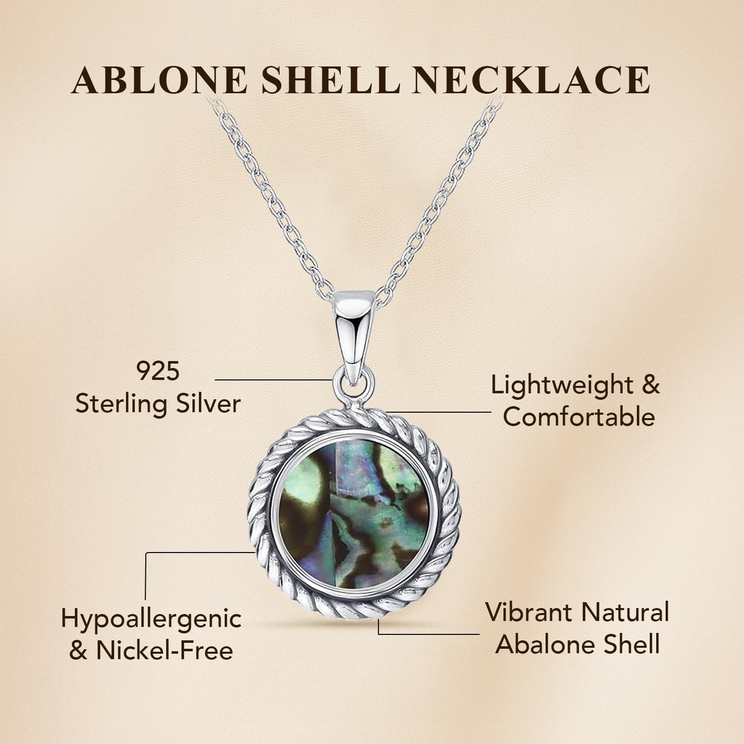 LeCalla 925 Sterling Silver Protection Amulet Good Luck Necklace Lightweight Italian Religious Astrological Symbol Lucky Charm Pendant for Women - Image 5