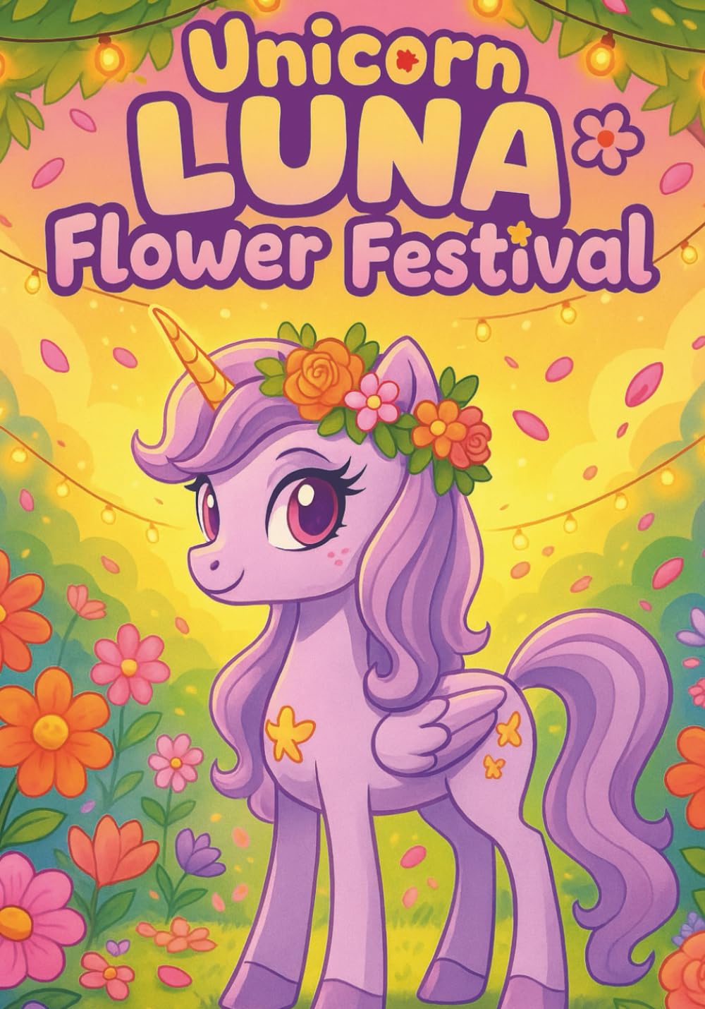 Unicorn Luna – Flower Festival: A Cute Coloring Book for Kids with Magical Unicorn Scenes and Big Designs: 100 Adorable Unicorn Coloring Pages for ... Book For Kids (Luna The Unicorn Adventures)