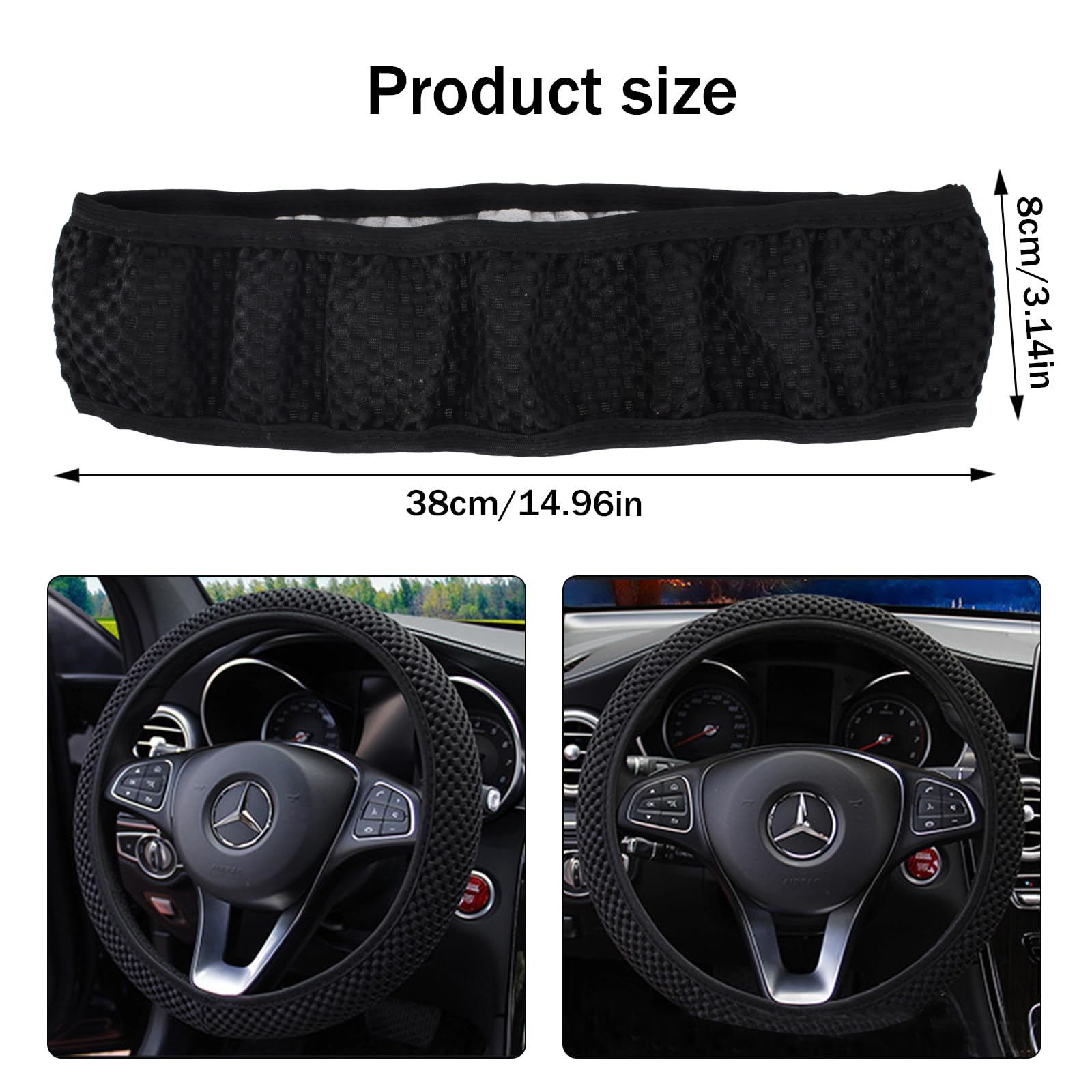 ESEWALAS Coprivolante Universale In Pelle: Grip Antiscivolo E Stile Sportivo (nero/grigio)