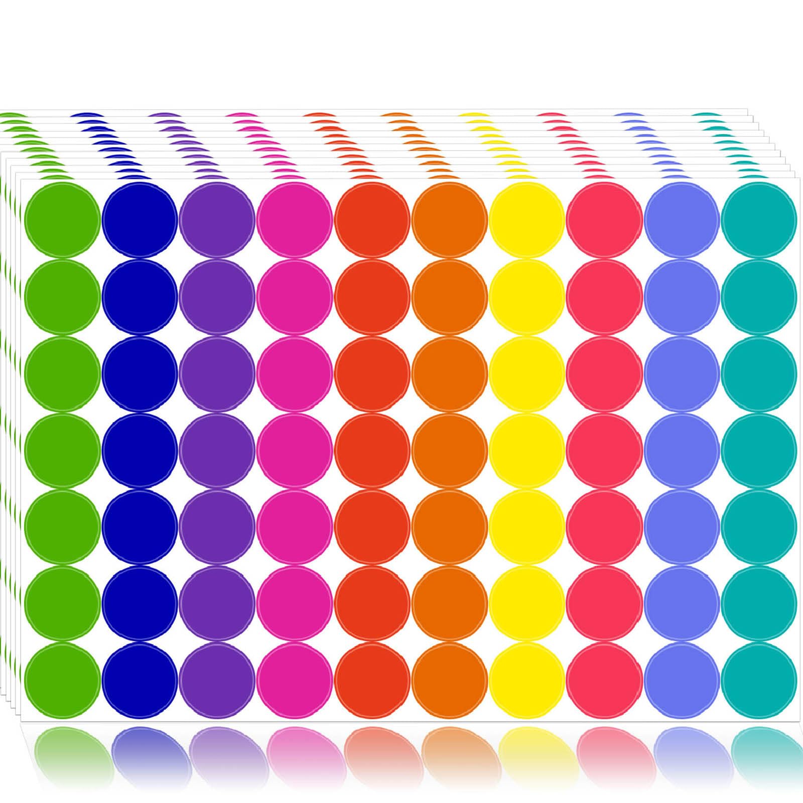Photo 1 of 1400 PCS Colored Dot Stickers Round Color Coding Labels Classroom Must Haves, Circle Dots Labels Price Stickers Polka Circle Dot Stickers Label Stickers for Kids Office, Classroom Decor, Papers Etc