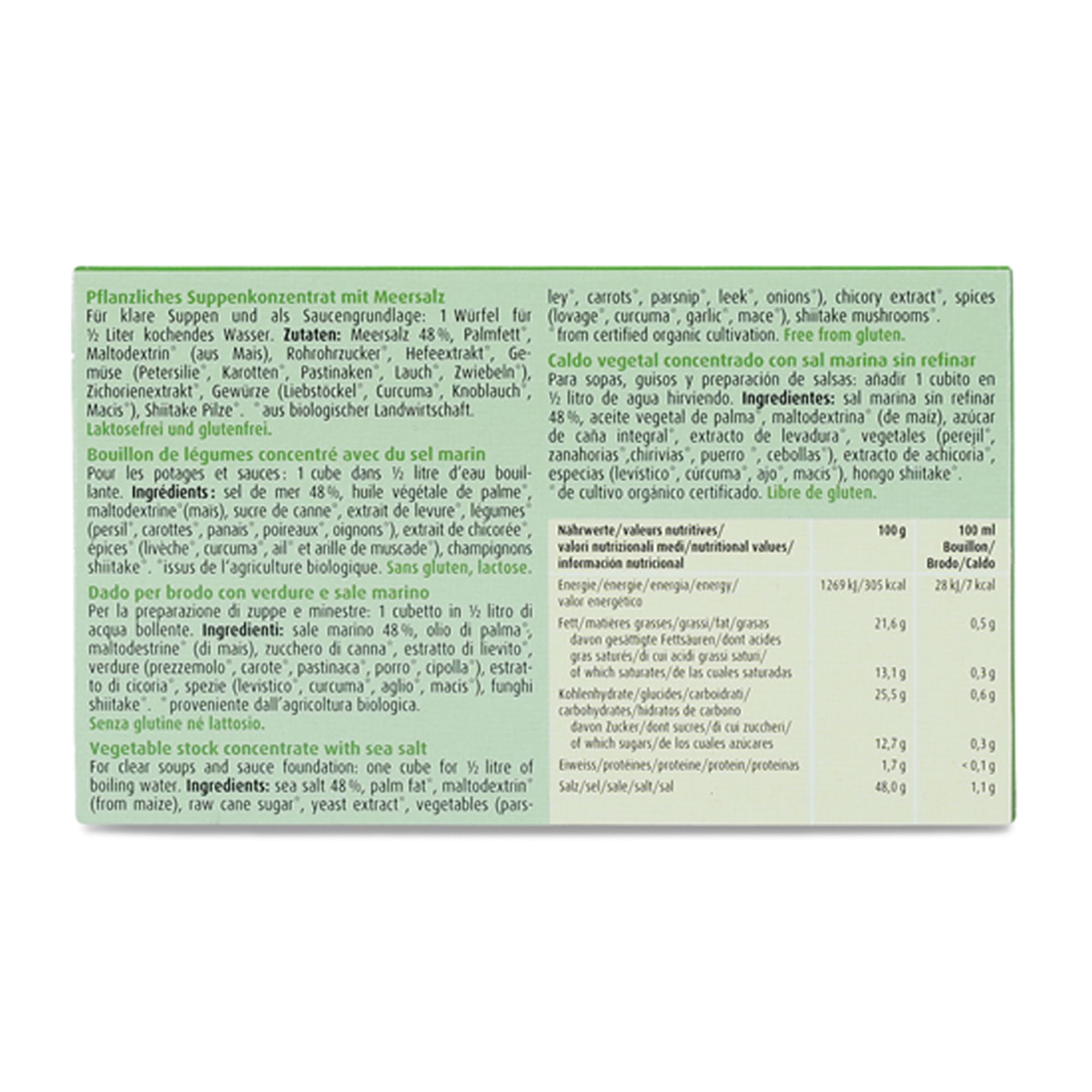 A.Vogel Herbamare Cubitos de Caldo Vegetal BIO con Verduras, Hortalizas Frescas y Sal Marina Pura - 8x11g Sin Gluten