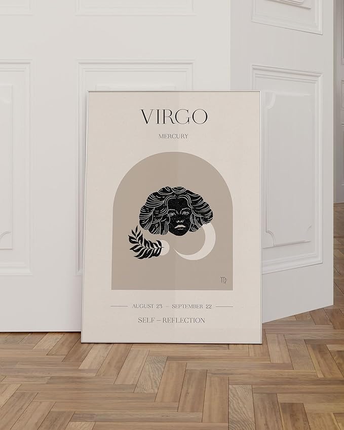 Virgo Zodiac Sign Poster — Boho Astrology Wall Art Print for Home & Gifts