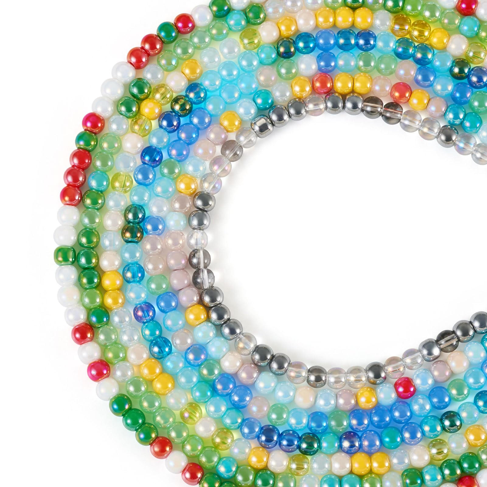 Perles en verre galvanisé 4mm couleur AB pour créer des boucles d'oreilles uniques