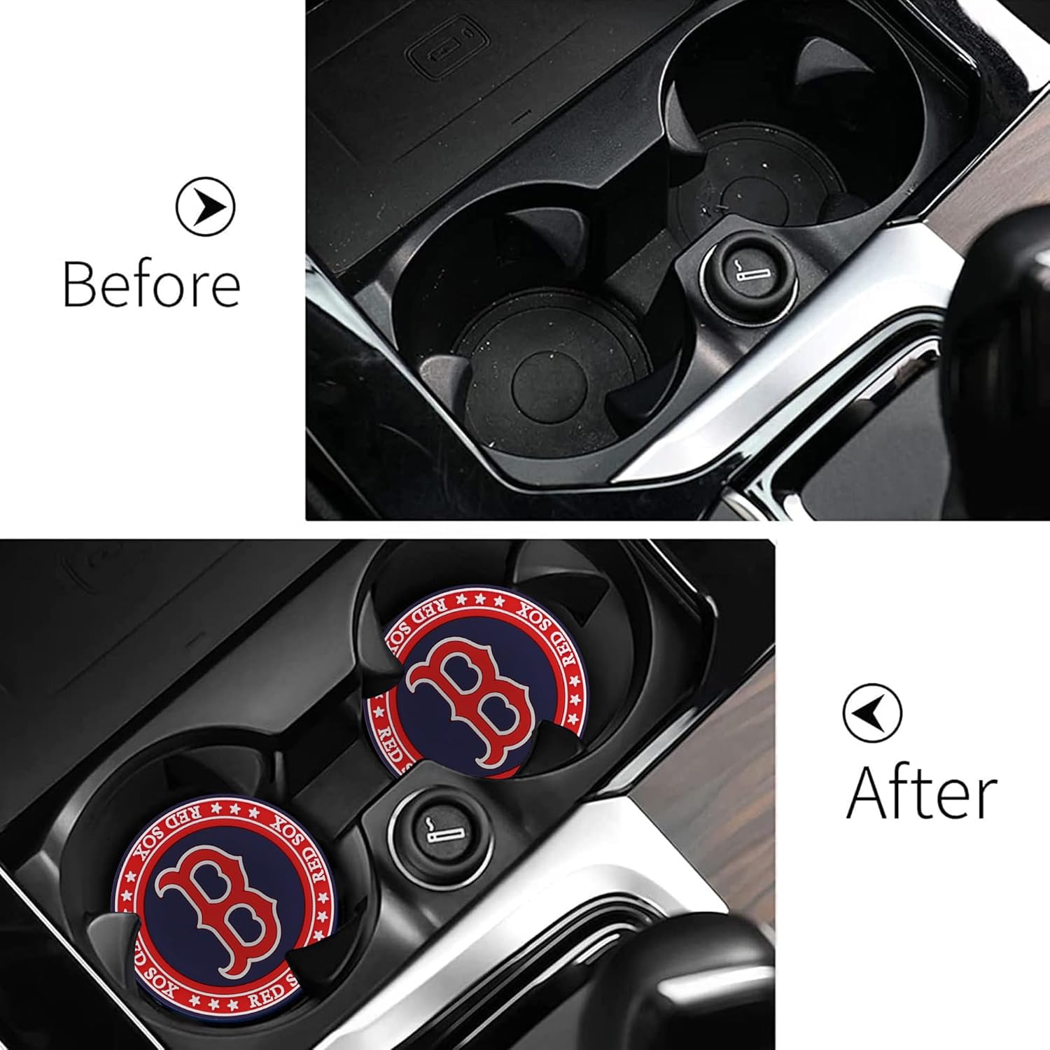 2 Pack Car Cup Coasters for Red Sox Car Accessories- Protection Car Cup Holder of Car Interior Silicone Coaster .(for HW-BD) - Image 4
