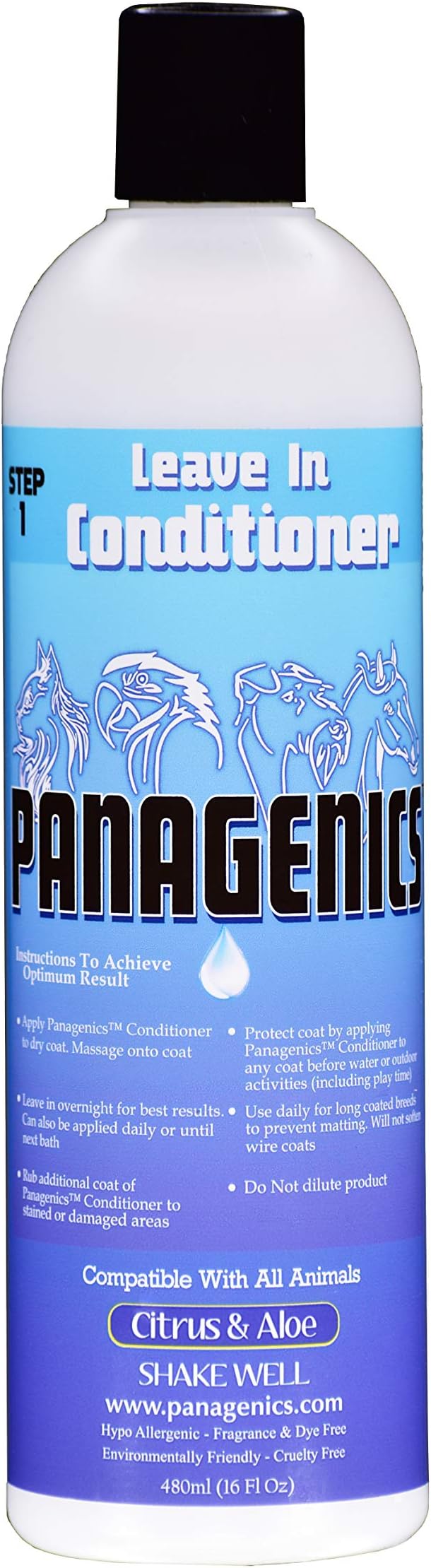 | Pet Leave-in Conditioner - Safe for All Animals, Unscented, Contains Citrus and Aloe Active Ingredients - 16 Ounce Bottle