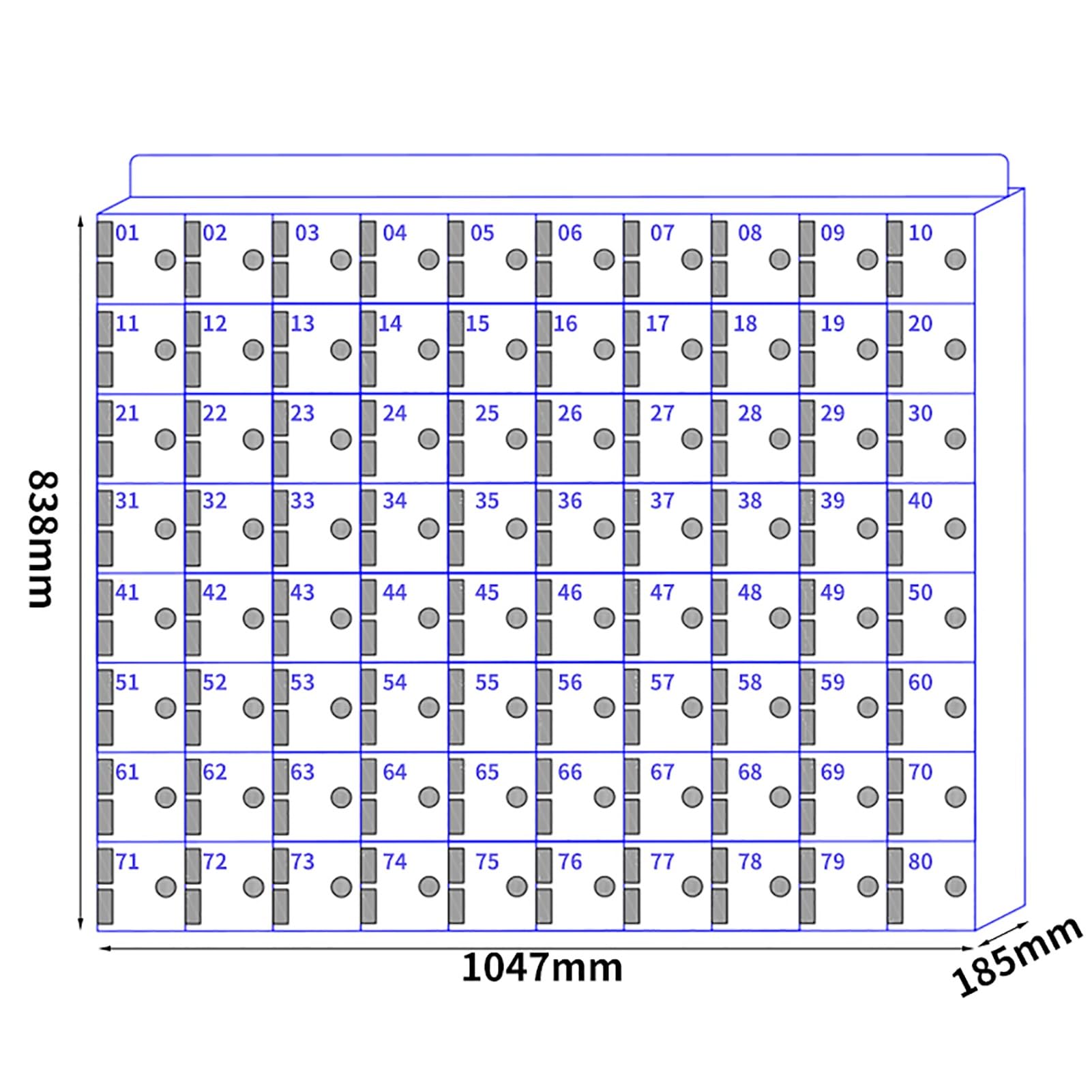 Armadietto portatile per cellulari - Scatola portaoggetti in alluminio da parete con 6-60 scomparti per scuola, ufficio, aula ed esami - Soluzione sicura per la custodia dei telefoni cellulari