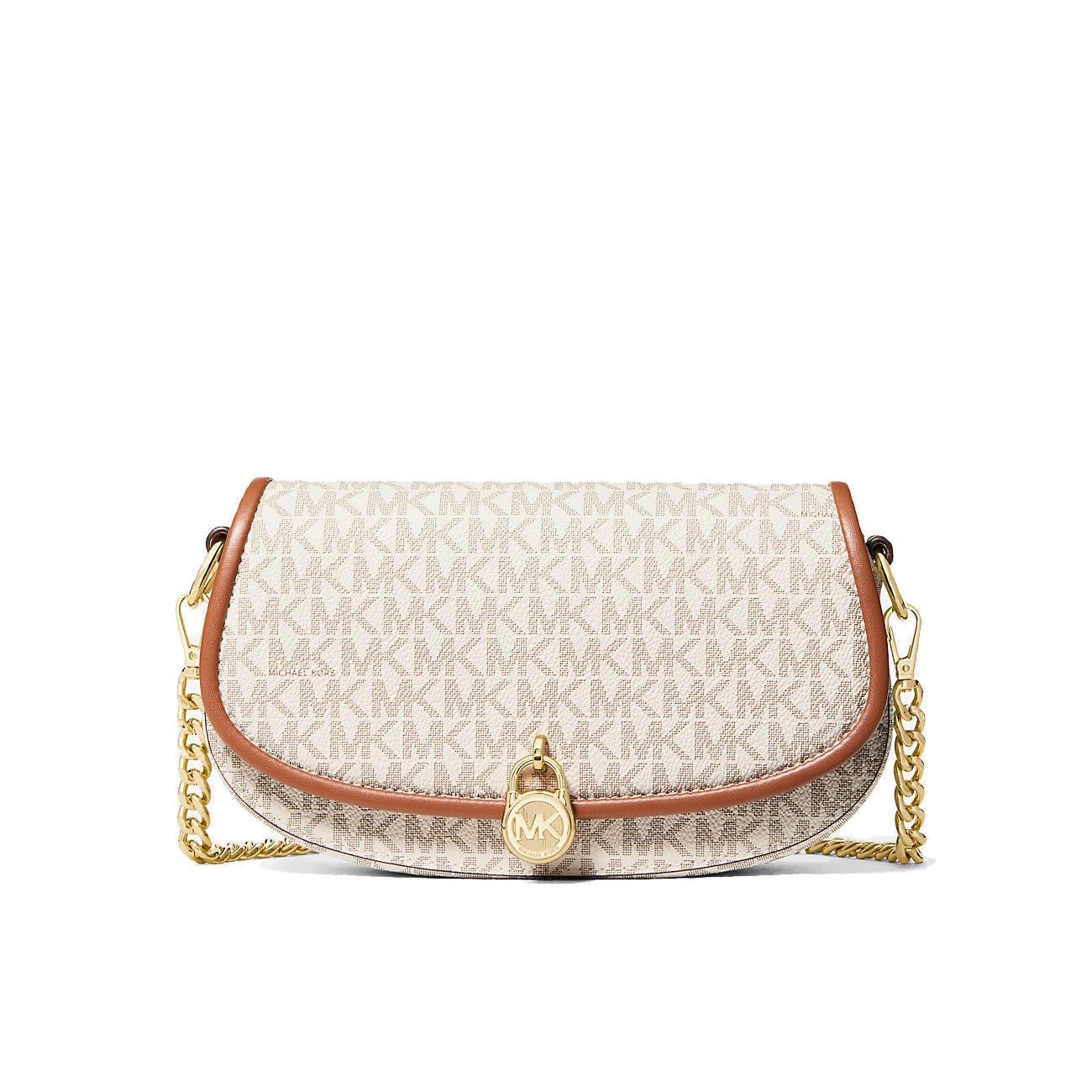 Michael Kors Mila Small Signature Logo Crossbody Bag Vanilla