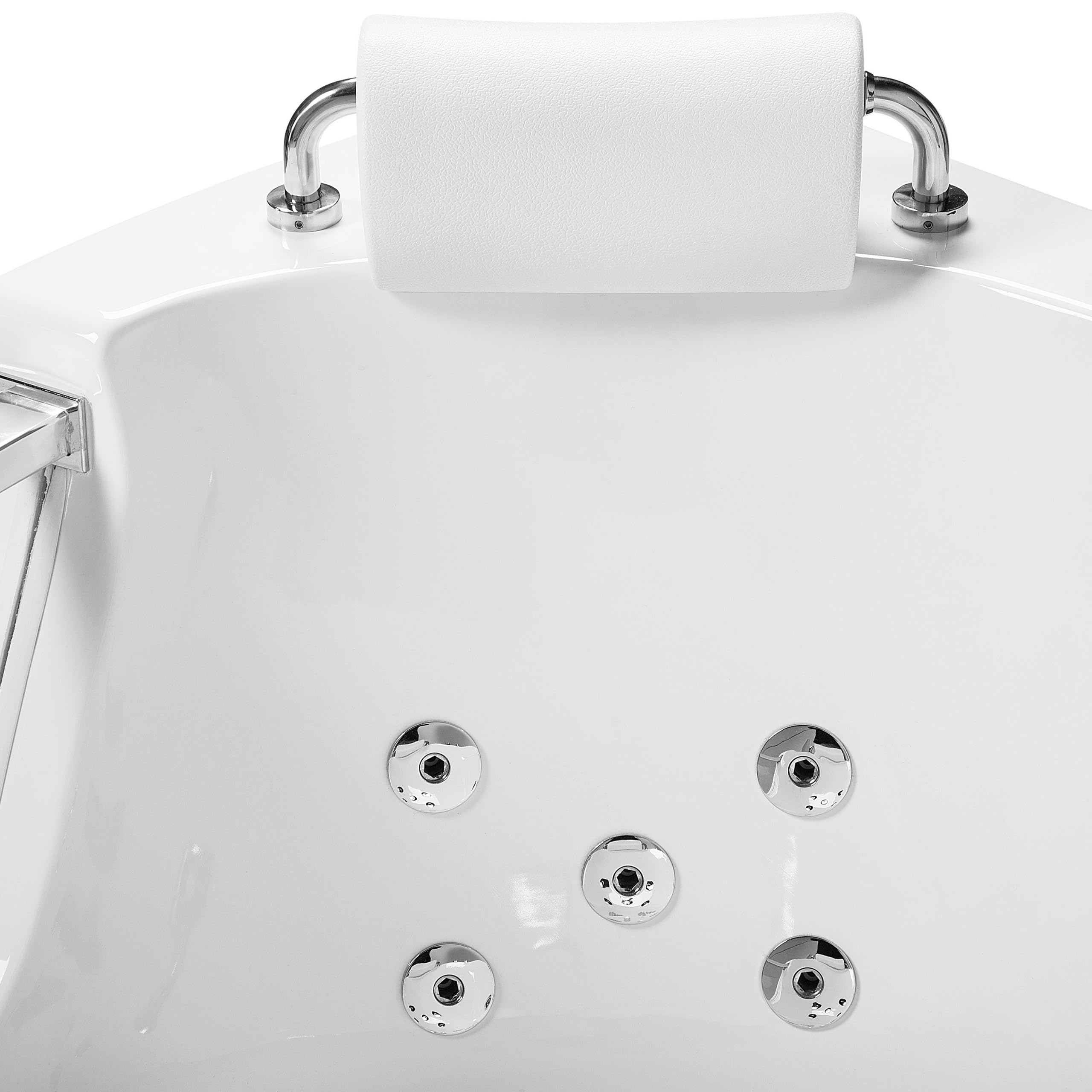 Vasca Idromassaggio Angolare Acrilico Sanitario Bianco con Getti e LED