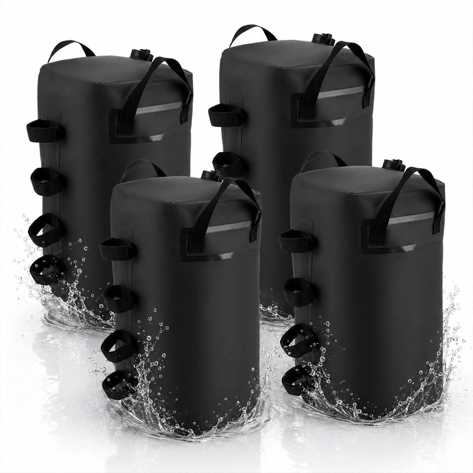 Lot de 4 poids de 25 l pour tonnelle, sacs de sable et pieds de tonnelle, remplis d'eau, sacs de lestage réutilisables, sacs de sable pour tonnelles, tentes de jardin, tentes de réception