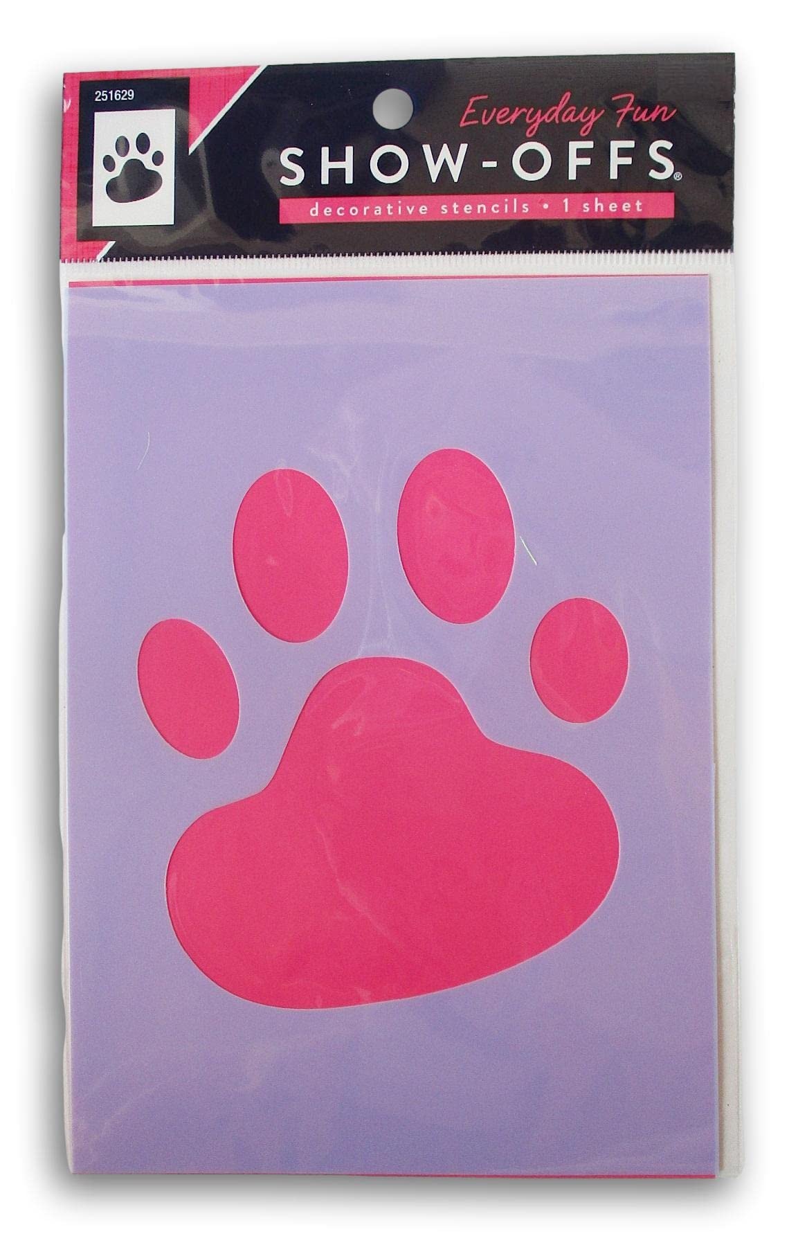 Paw Print Reusable Multimedia Stencil - 5 x 7 Inches