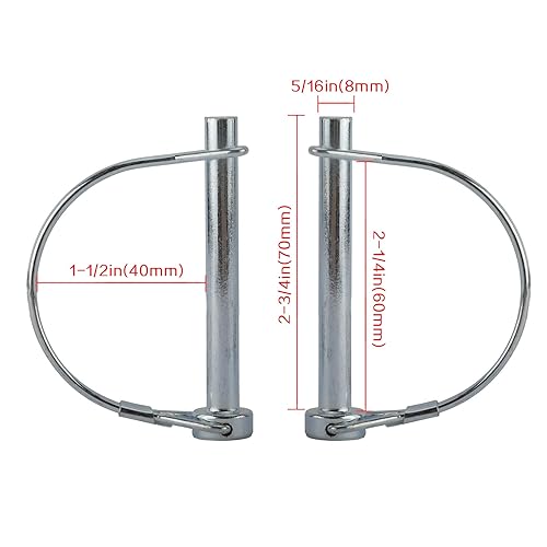 Miniatura 4 de AuInn Paquete de 10 pasadores de bloqueo de alambre, pasador de bloqueo de eje de 5/16 pulgadas, pasador de enganche de seguridad resistente con