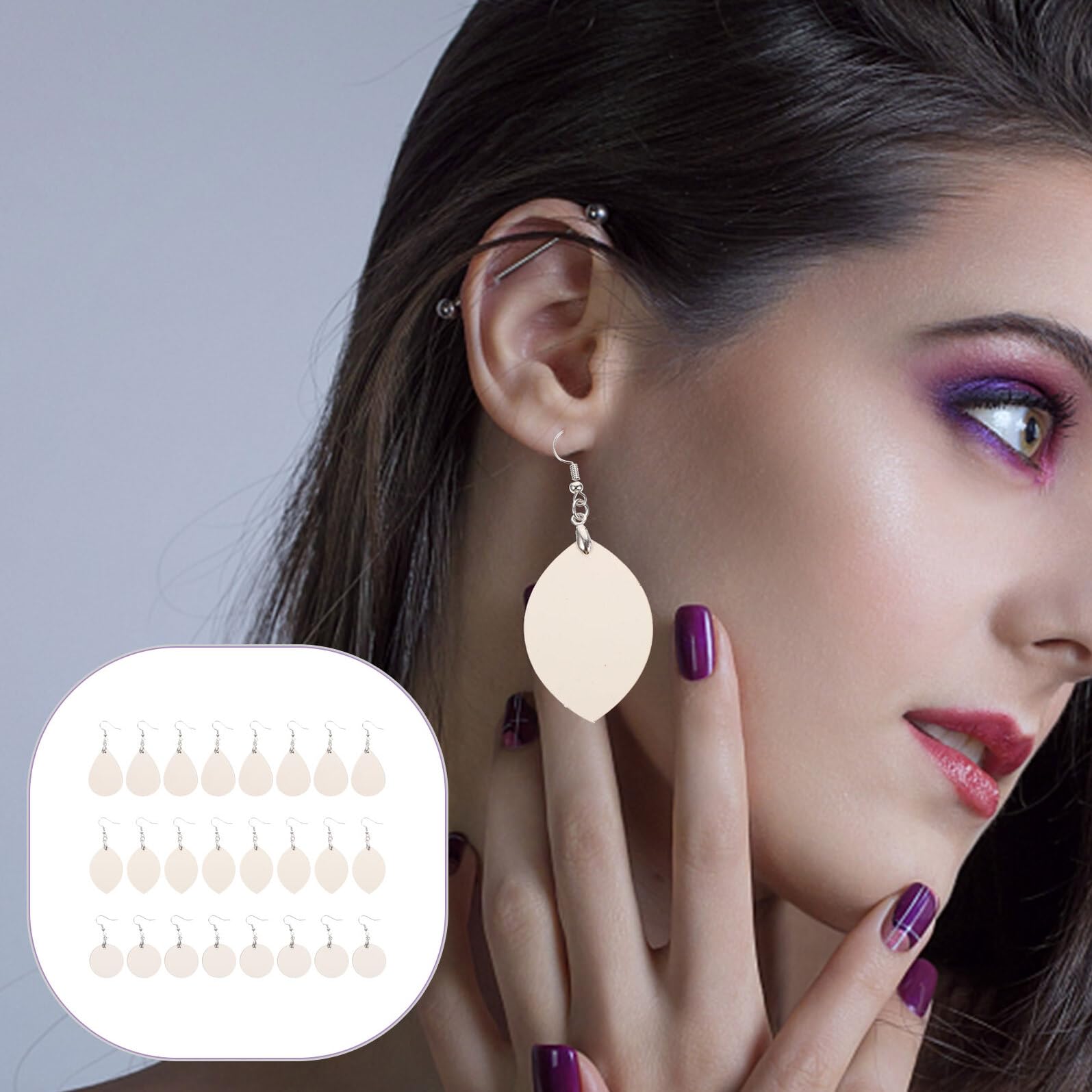 DIYEAH 72 Stück Teiliges Handmade Earring Blanks aus Strapazierfähigem Resin Dekorative Runde Ohrhänger mit Haken Geeignet für DIY Schmuckherstellung und Bastelprojekte